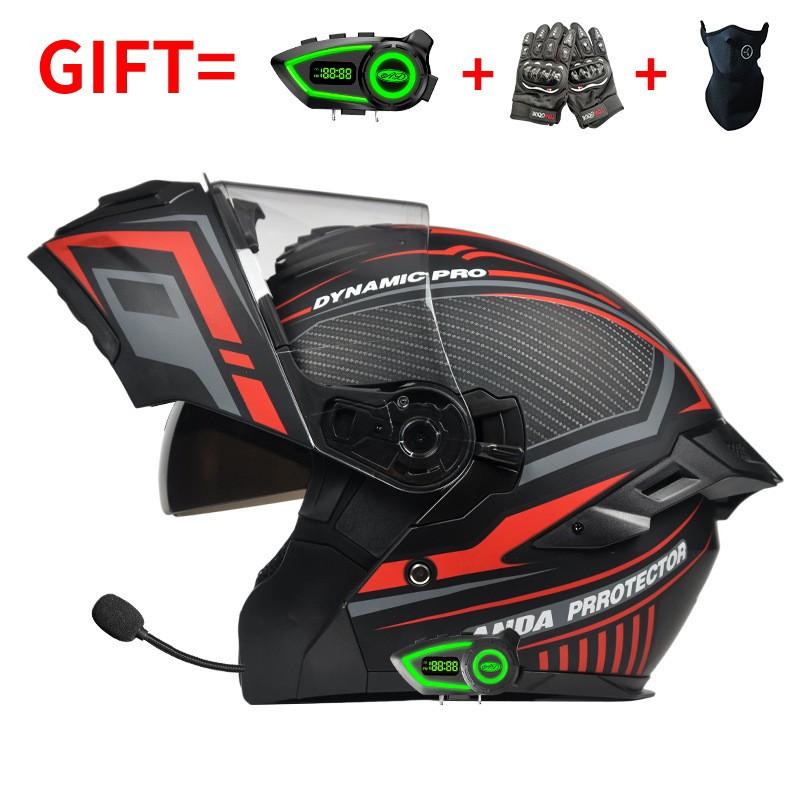 Bluetooth Motorcycle Full Face Helmet Men Women Flip-Up Design All Season ABS Safety With 3C Certification