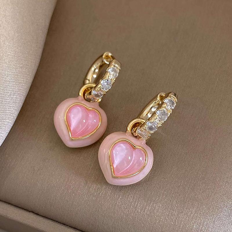 

Милый дизайн для девочек, градиентные розовые эмалированные серьги-подвески в форме персика, 2024, модные комплекты ювелирных украшений для женщин, аксессуары для ушей