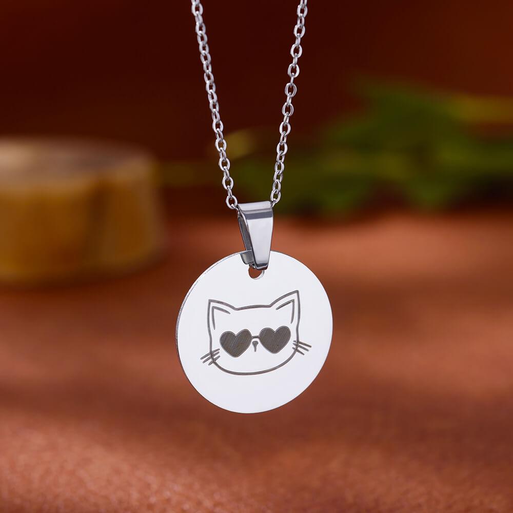 Cute Cat Stainless Steel Necklaces for Women Gold Color Animal Pet Pendant Necklaces Party Luxury Jewelry Birthday Gifts BFF