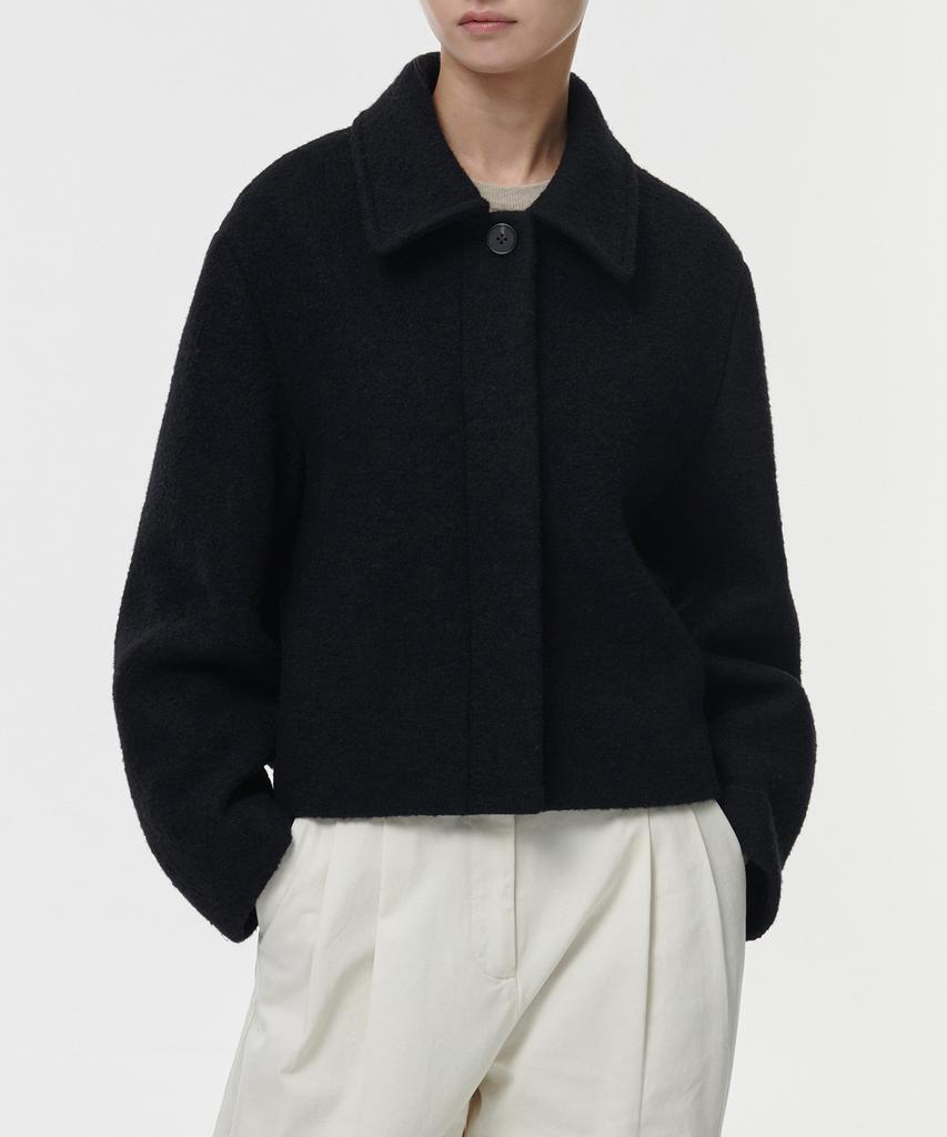 Musinsa Standard Woman Women'S Wool Blend Boucle Short Mac Coat [Black]
