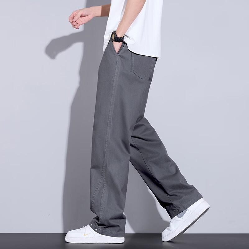 PLAYBOY Men's Cotton Loose Straight-Leg Casual Pants