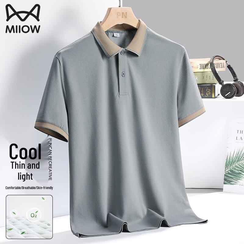 MiiOW Men s Color-Block Polo Shirt L