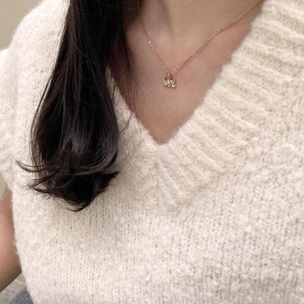 [Onoma] Onm Minimalist Pendant Necklace Elephant (37335409)