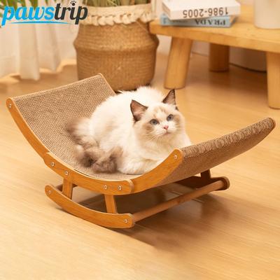 Corrugated Cat Scratcher Wear-resistant Cat Lounge Bed Grinding Claw Toys for Cats Wooden Cat Scratch Board Pet Supplies