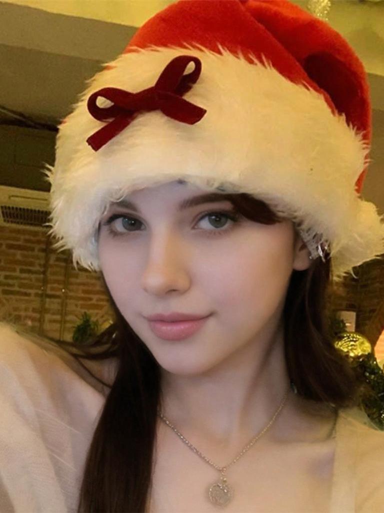 1pc Plush Christmas Hat, Christmas Party Hat, Men's and Women's Christmas New Year Party, Christmas Party Decorative Hat