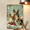 Vintage Christmas Corgi Metal Tin Sign, Retro Iron Wall Art for Gym, Cafe, Garage, Restaurant, Home, Forest, Garden - Indoor & O