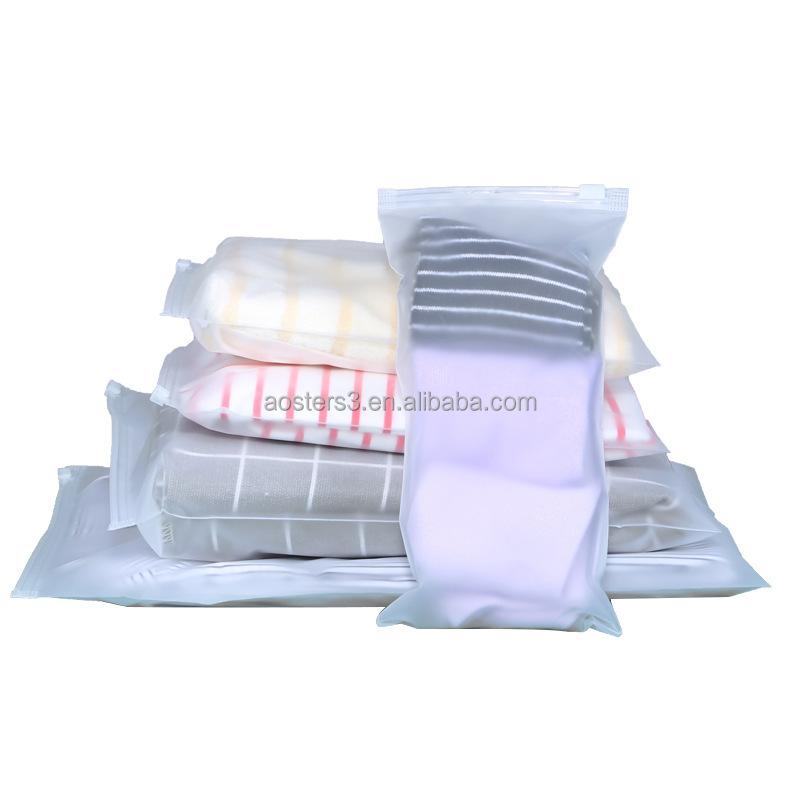 HIgh Quality Custom Logo Biodegradable Frosted Zip Seal Zip Lock Plastic Packaging Bags for Clothing