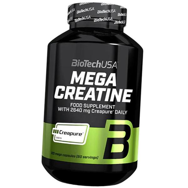 

Креатин Моногідрат Креапур, Mega Creatine, BioTech (USA) 120капс (31084013) 120caps