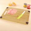 Bamboo Cutting Board Non-Slip Square Chopping Board for Meat Fruit Dough Dishwasher Safe Essential Kitchen Tool for Home Camping