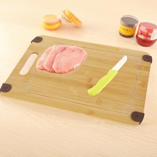 Bamboo Cutting Board Non-Slip Square Chopping Board for Meat Fruit Dough Dishwasher Safe Essential Kitchen Tool for Home Camping