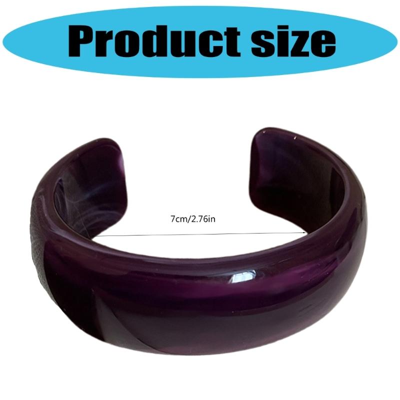 Bracciali Bangle in Acrilico Bangle Rotondo Largo Gioielli Eleganti Accessorio di Moda Artistico Adatto per Donne alla Moda Regalo