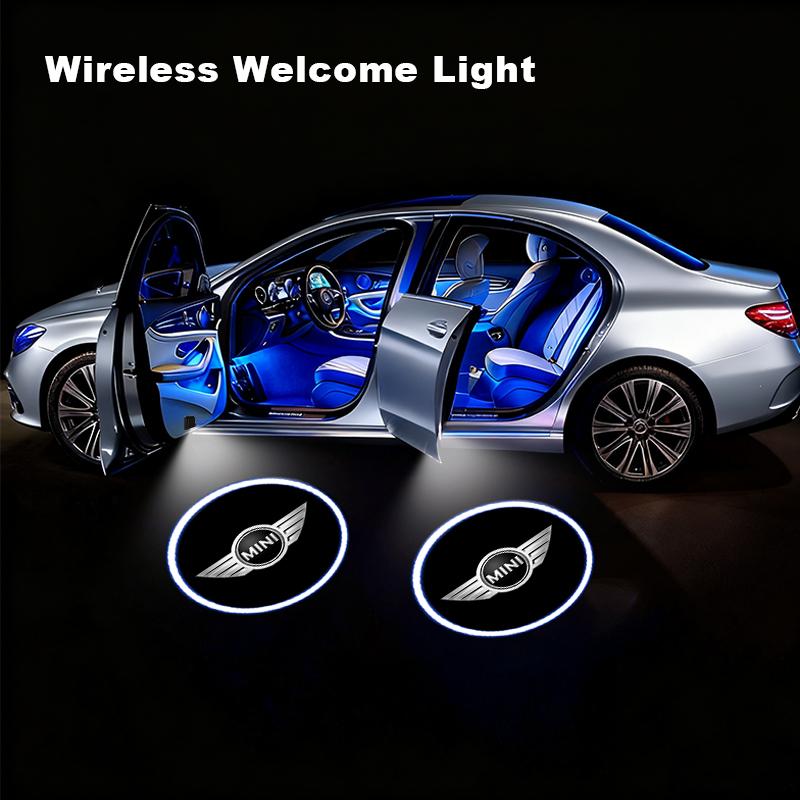 2Pcs Car Door Projector Lamps LED Welcome Light Emblem For Mini Cooper R50 R52 R53 R55 R56 R60 R61 F54 F55 F56 F60 Clubman