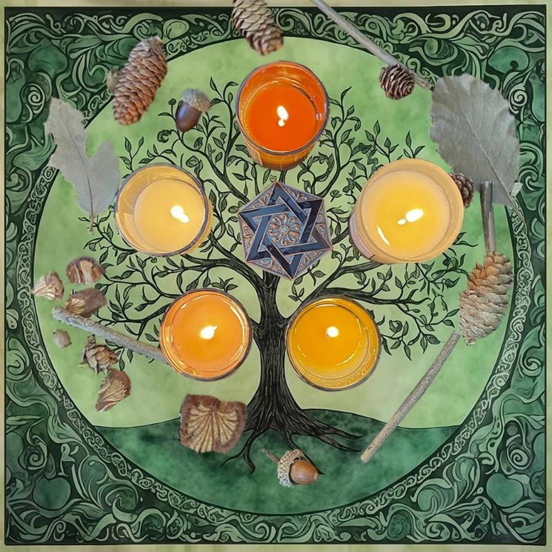 Tarots Tablecloth Big Tree Pattern Astrology Altars Cloth Divinations Card Table Cloth Tapestry Witchcrafts Supply