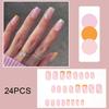 24PCS False Nails with 3D Mint Blue Flower Press on False Nails Artificial Wearable Tips Fake Nail Art Manicure Nail Tips