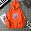 European and American printed hooded long-sleeved women's sweater large size European size loose
