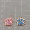 Glitter Drip Oil Cat & Dog Paw Pendant Necklace - 2 Styles, 6 Colors, 16x17mm