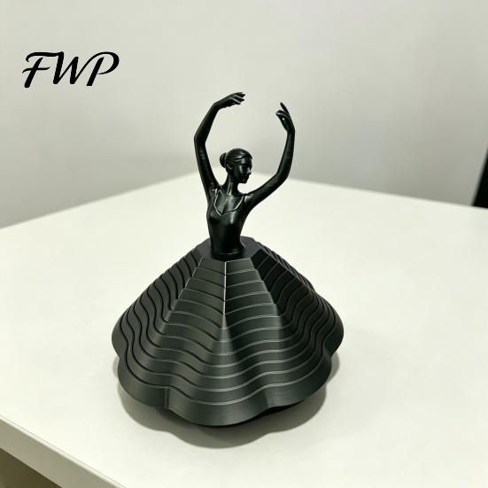 Artistic Fidget Spinner 3D Printed Spinning Ballerina Toy Ballet Dancer Expanded Sensory Office Desk Stress Reliever Whirling Spiral Relief for Adults
