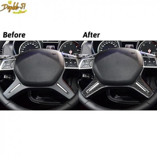 Carbon fiber Steering Wheel Accent Cover Trim Fit For Mercedes-Benz G-Class W463