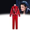 Michael Jackson Cosplay Costume Red Leather Jacket And Pants For Stage Performers