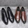 Prägnante Mode Leder Slipper Business Schuhe Leichte Slip-on Fahrschuhe Elegante Partyschuhe Büro Mokassins Echtes Leder