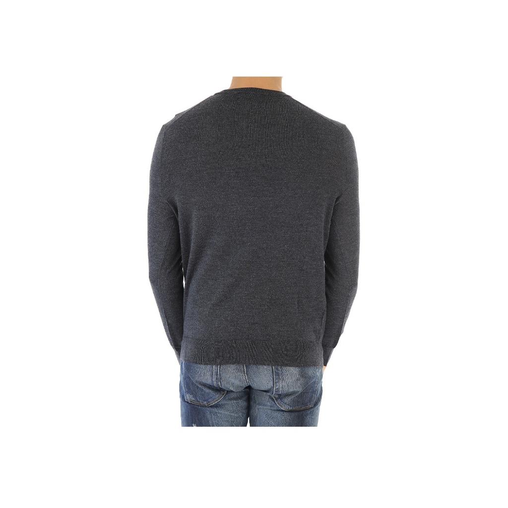 Polo Ralph Lauren Small Logo Pattern Loose Fit Round Neck Wool Sweater Men Sweater Dark-Gray 710714346-008