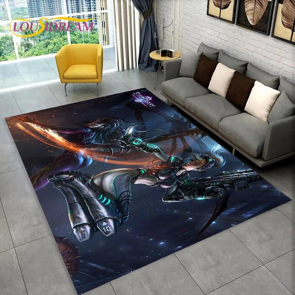 3D HD StarCraft Game Gamer PC Area Rug,Carpet Rug for Home Living Room Bedroom Sofa Doormat Decor,kids Play Non-slip Floor Mat