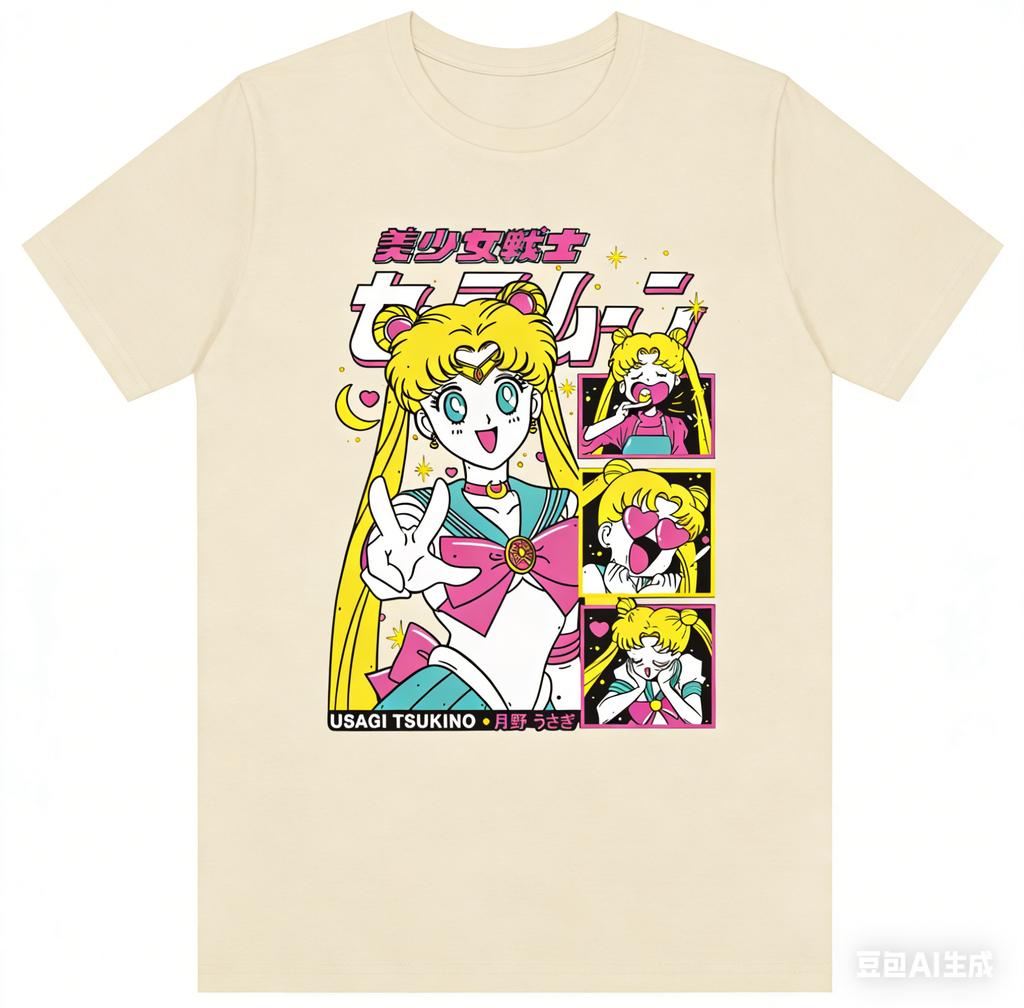 2026 Cotton Sailor Moon Lost Americana Comfortable Tsukino Usagi Fashion TShirt Summer Fashion Unisex Streetwear Parentchild Tee