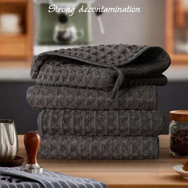 4Pcs Coffee Bar Cleaning Towels Super Absorbent Microfiber Cleaning Cloth Towel Home Barista Clean Tool Coffee Machine Cleaner