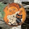 2D Flat, 1pc Round Vintage Halloween Owl Wall Decoration - Rustic Aluminum Sign Featuring Spooky Owls, Bats, And Moon Patterns, Suitable for Indoor