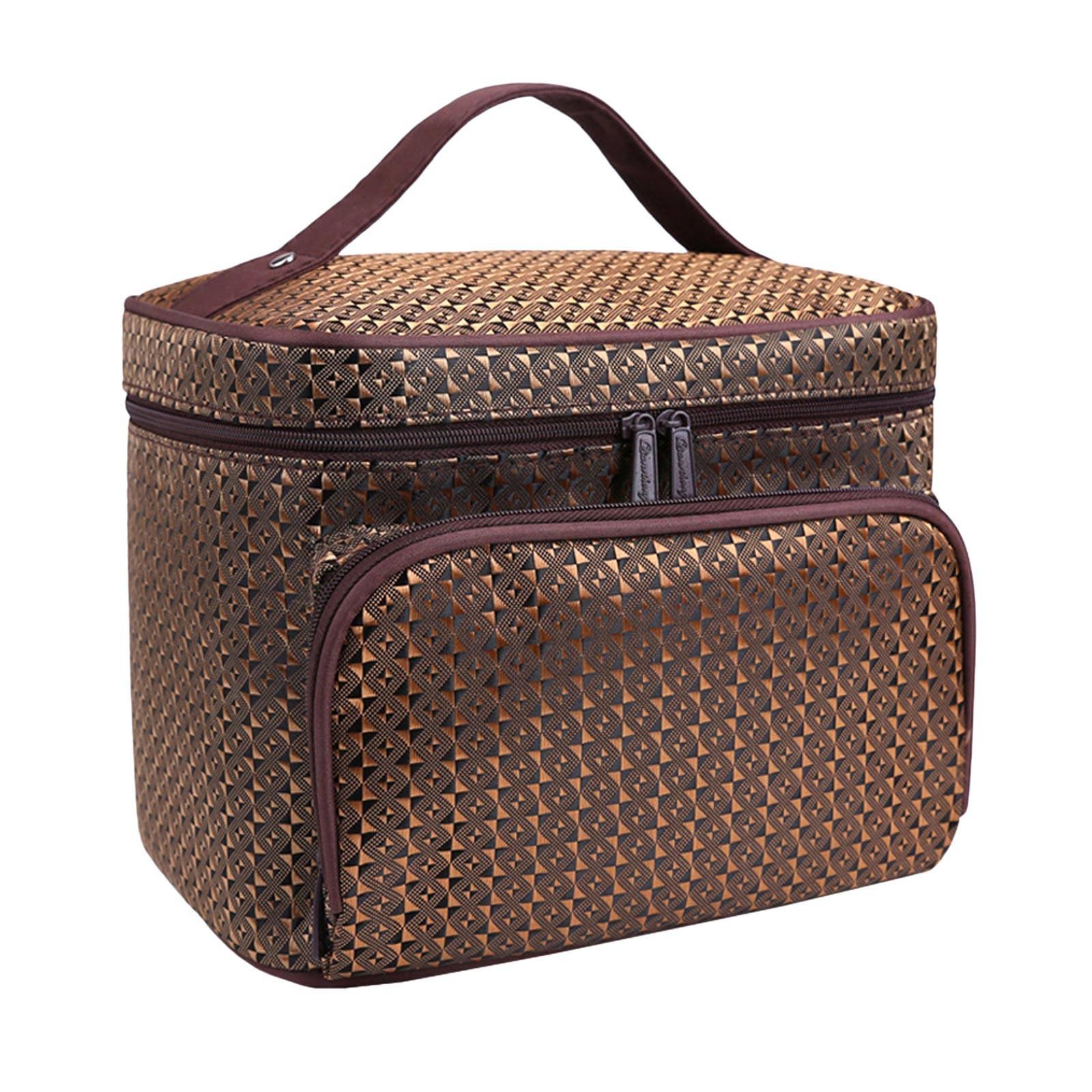 

Новая многофункциональная дорожная косметичка большой емкости, портативная женская сумка для хранения, портативная сумка для стирки на молнии One Size золотой