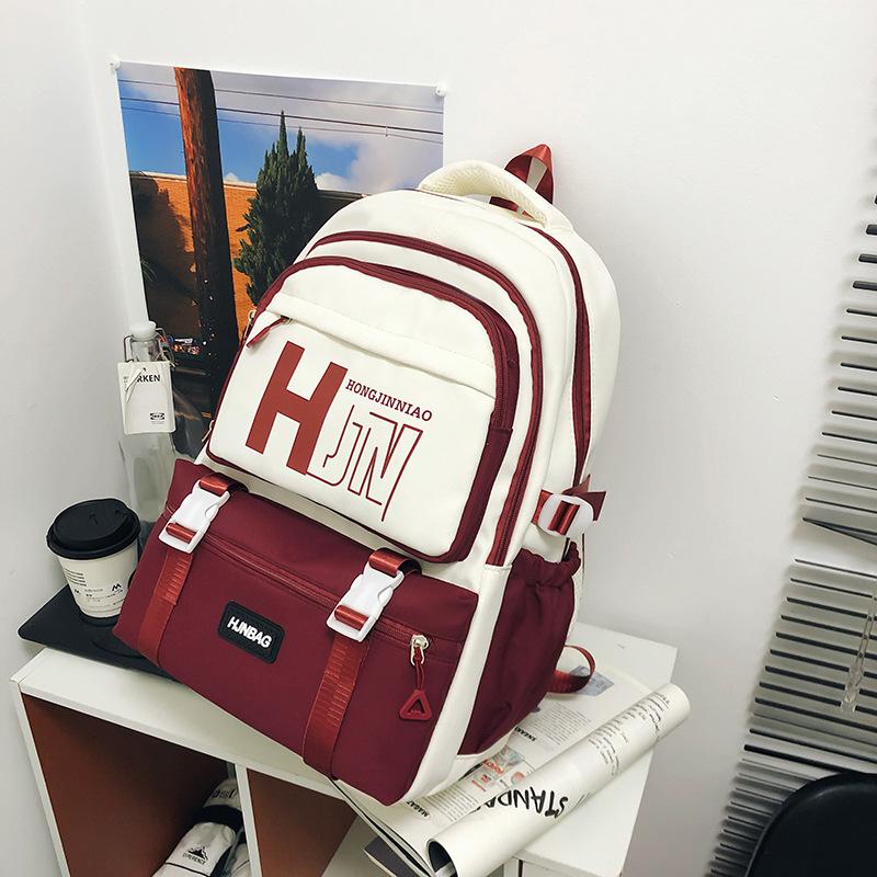 New backpack, male and female students schoolbag, large capacity, fashion trend, casual backpack, simple bag
