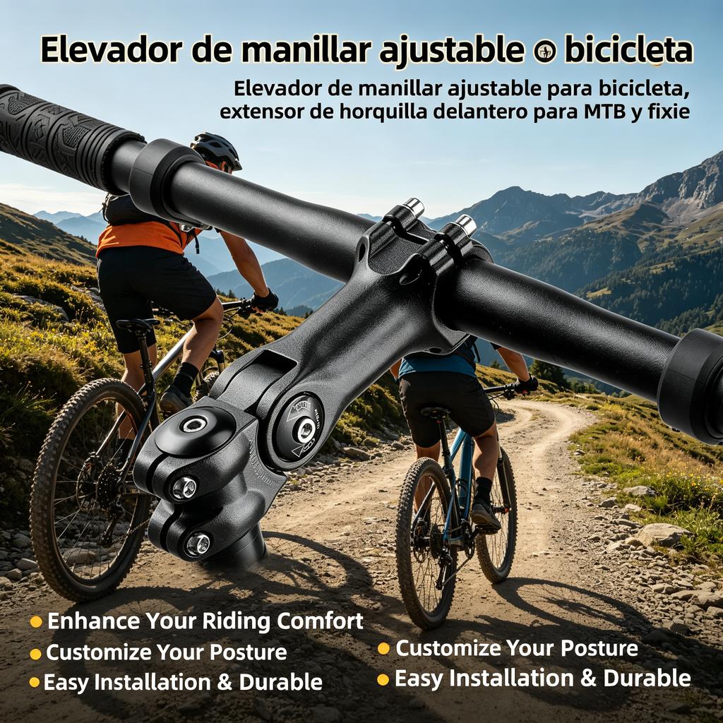 Elevador de manillar ajustable para bicicleta, extensor de horquilla delantero para MTB y fixie