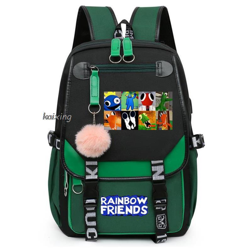Usb Girls Backpack Rainbowfriends School Bag Young Ladies Travel Bag