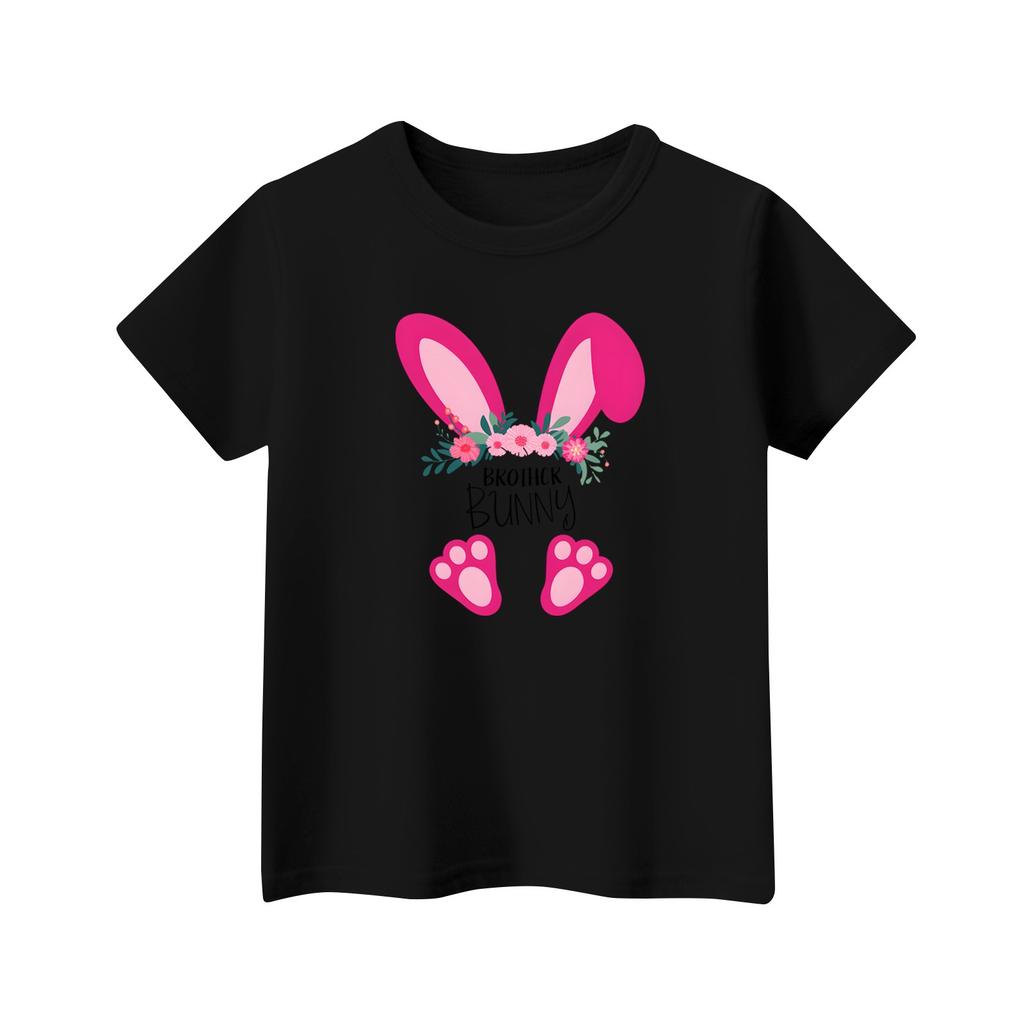 Easter Children's Neck Short Sleeve Print Top