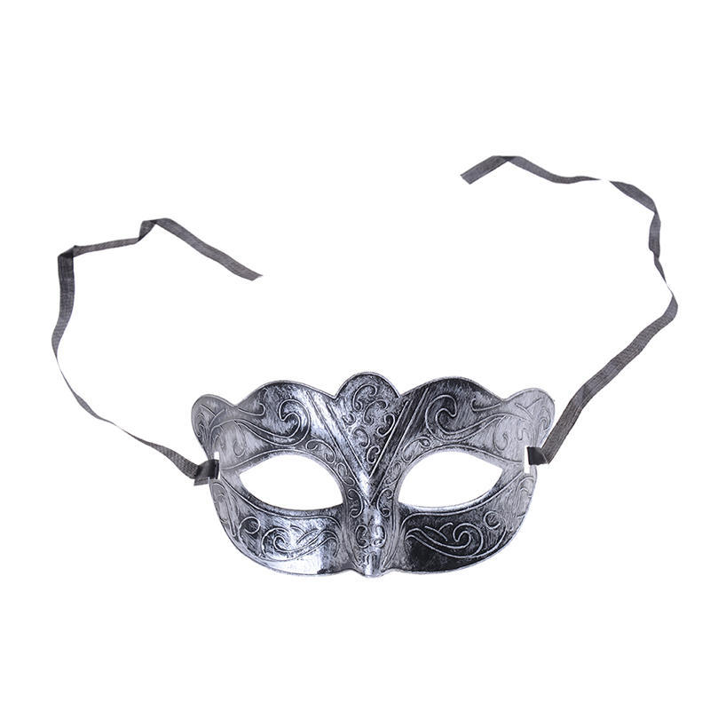 Retro Men Halloween Starožitná stříbrná Zlatá benátská Mardi Gras Masquerade Party Plesová maska