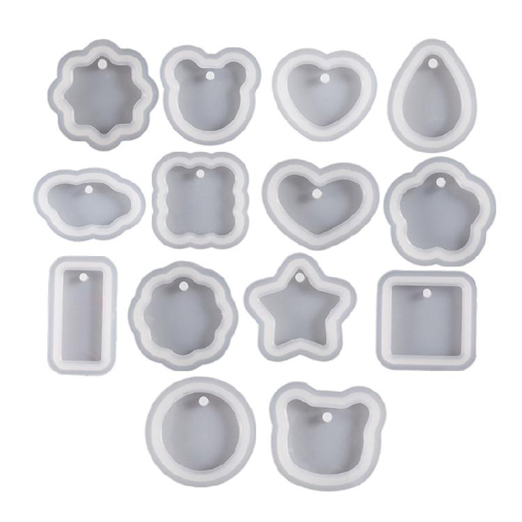 12 Pcs Geometric Molds DIY Pendant Molds DIY Ornaments Crafts Epoxy Resin Mold 1