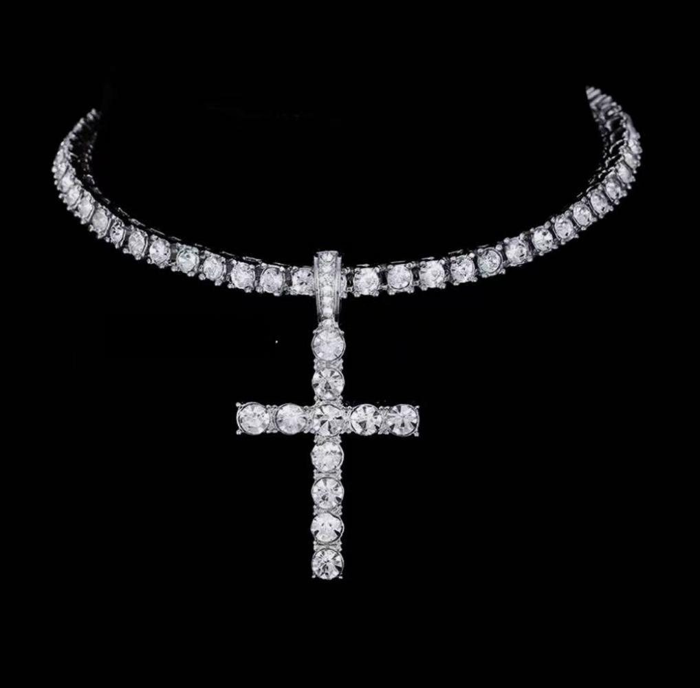 4mm Alloy Cuban Tennis Chain Necklace: Hip Hop Layered Clavicle Jewelry with Pendant for Men