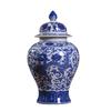 JingDeZhen Famous Blue and White on Porcelain 33cm General Tank Ceramics Dragon Patterned Lucky Tube Storage Box for Home Decor