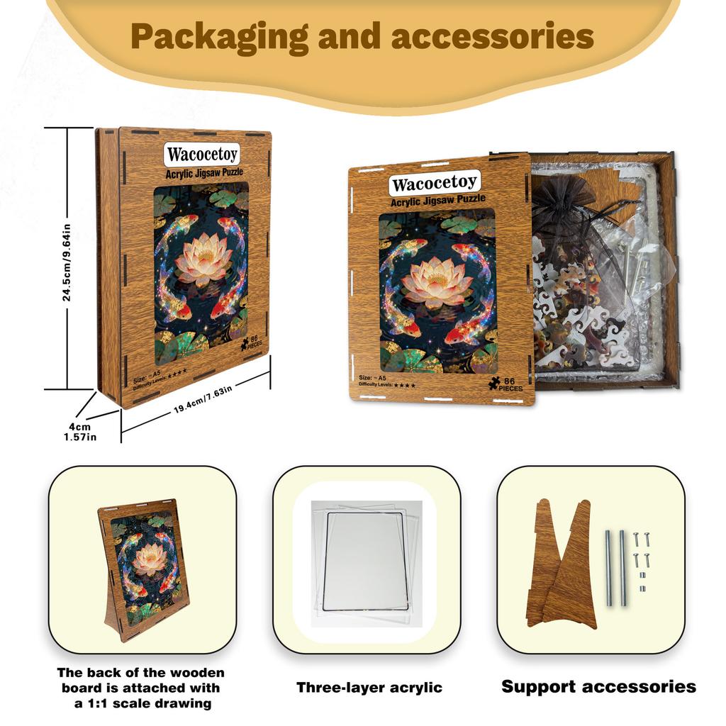 Lotus Koi Puzzle Decorative Ornament More Than Light Transmission Acrylic Puzzle Every Year