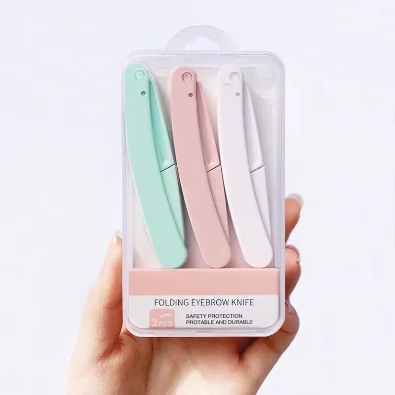 Makeup Tools Eyebrow Trimmer Face Razor for Women 3pc Safe Folding Ladies Face Shaver Eyebrow Trimmer Blade Anti-Scratch Razor