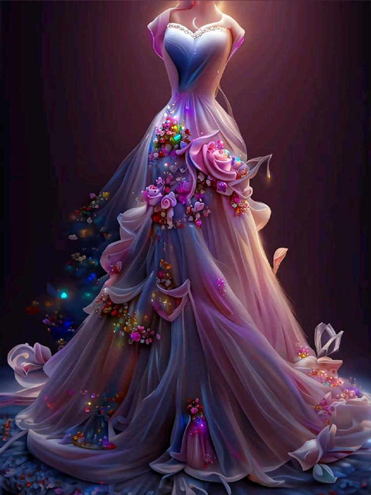 5D DIY Diament Malowany Anioł Elegancki Wodny Diament Damska Sukienka Diamentowa Sztuka Zestaw Biżuteria Haft Dekoracja Prezent