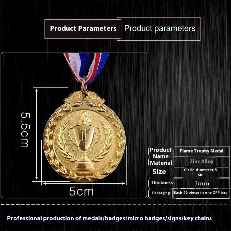 1Pcs 2" Gold Silver Bronze Award Medal Zinc Alloy Round Winner Medals With Neck Ribbon 1St 2Nd 3Rd Prizes Winner Prize Present