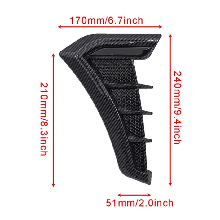 1Pair Car Exteriors Air Intakes Side Ventilations Wing Cover Decors