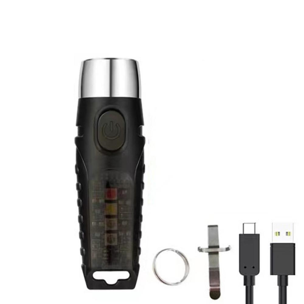 Super Bright Mini Keychain Flashlight 11 Modes High Power Portable Pocket Flashlight USB-C Rechargeable Multifunctional