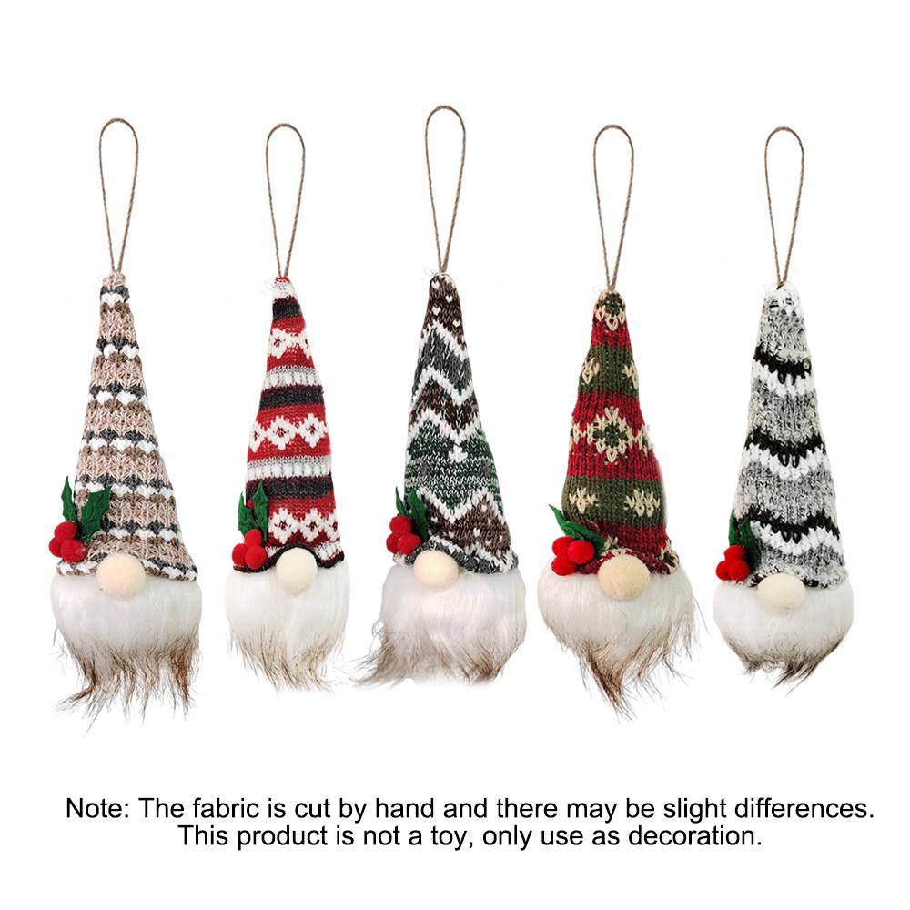 Christmas Tree Ornaments with Lights, 2/5pcs Glowing Plush Gnomes Santa Elf Xmas Hanging Decorations Christmas Hanging Pendant