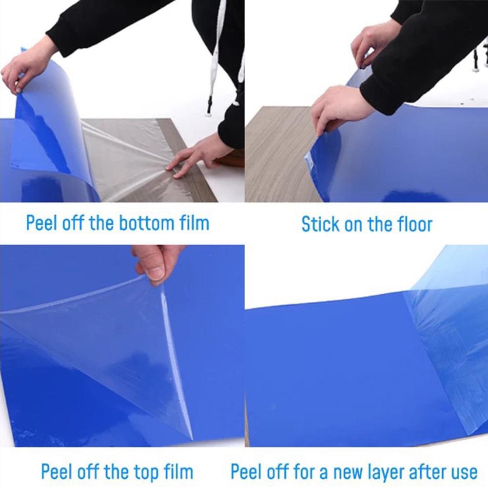30pcs Anti Bacterial Peel Off Sticky Floor Door Mat Dust Remover Pads (S)