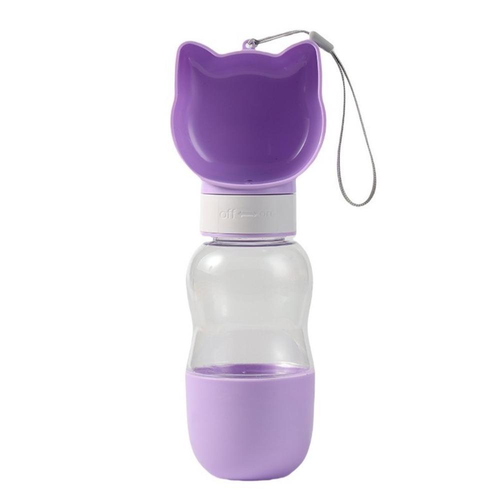 Leak-proof Portable Pet Water Cup 2 in 1 Dog Water Bottle Cat Ear Shaped Pet Water Bottle Travel фиолетовый