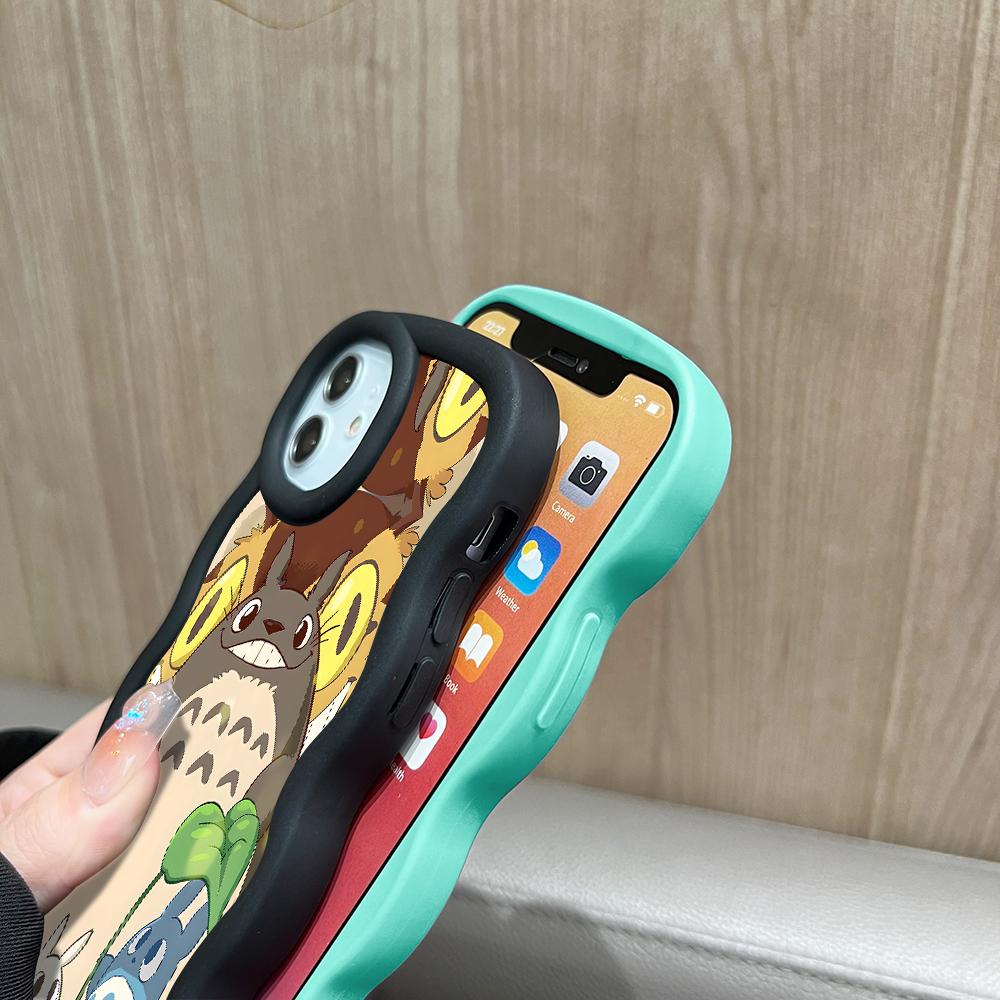 Painted Pattern Big Wave Edge Soft Silicone Material Macaron Phone Case Shockproof Protective Rubber Casing for Samsung Xiaomi Poco Redmi