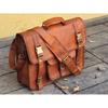 Genuine Vintage Brown Leather Messenger Bag Shoulder Laptop Bag Briefcase