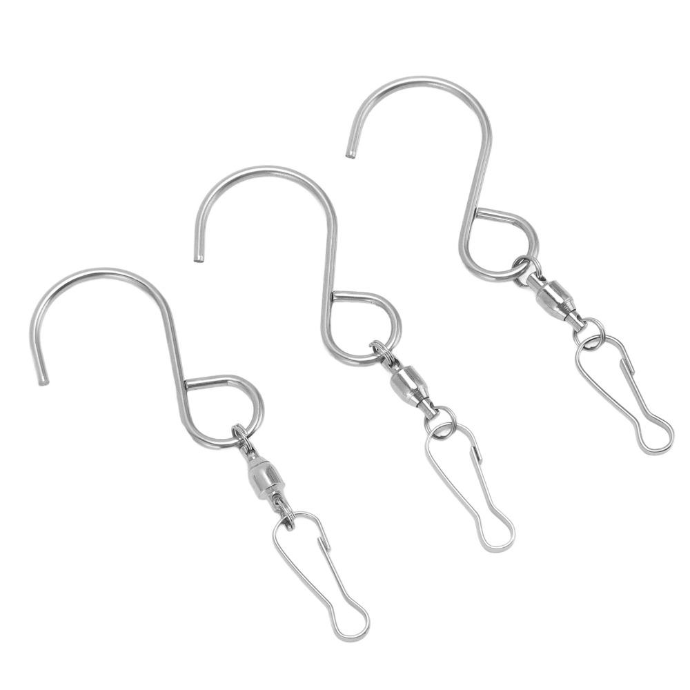 20pcs S Shape Hook S Hook Clips Stainless Steel Dual Clip Wind Chimes S Hook 360 Degree Rotation Silver